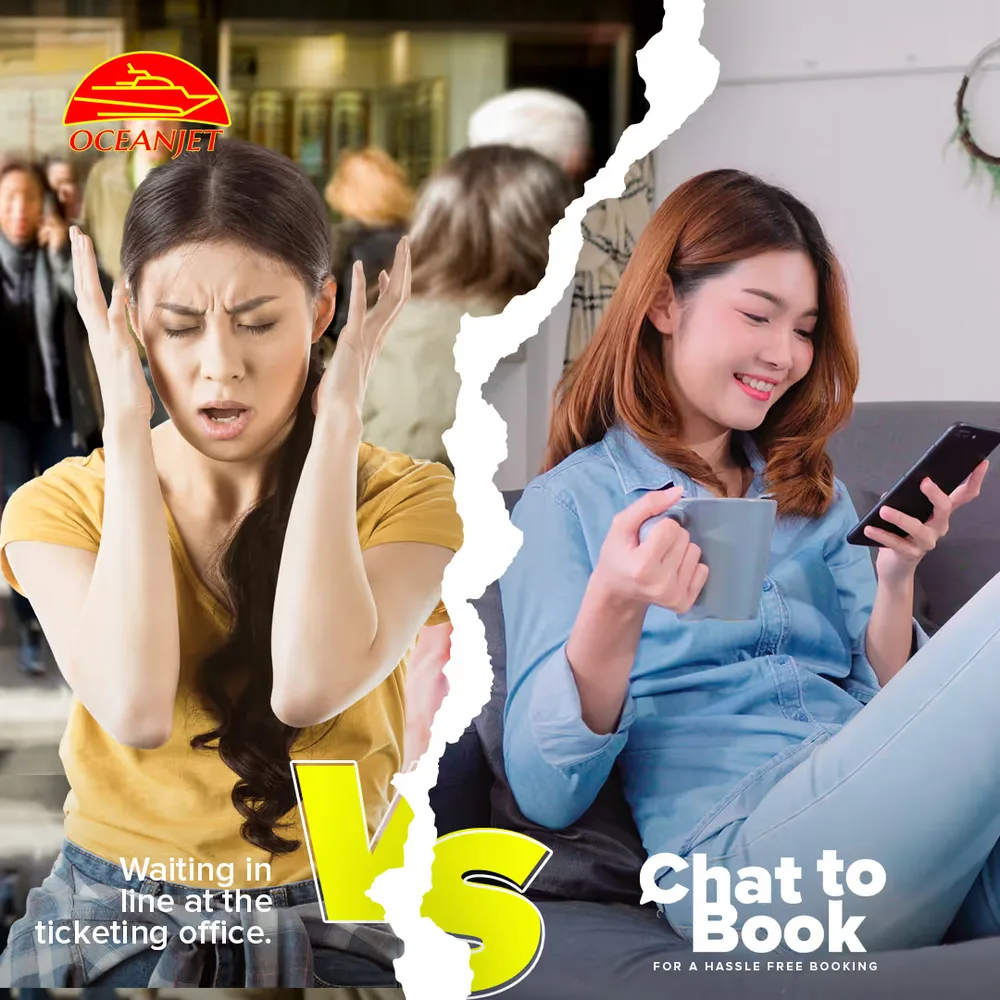 OceanJet social post — booking made easy with Chat to Book