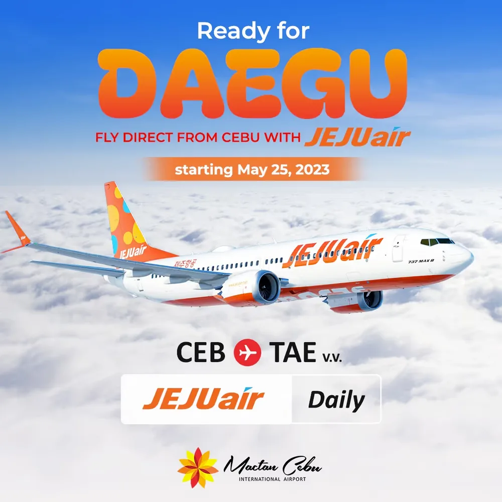Airline promo — fly direct from Cebu to Daegu